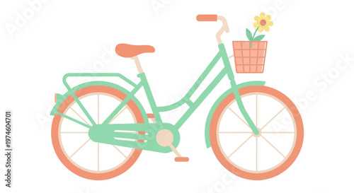 Vintage Style Bicycle with Flower Basket.