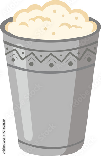 Lassi Served in Glass Punjabi Festival Design 