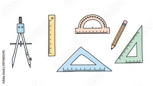 Geometry Tools: Explore the elegance and precision of geometry through the tools of the trade, each perfectly crafted to bring mathematical concepts to life. 