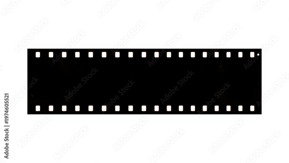 Fototapeta premium Isolated film strip silhouette on white. 35mm analog photography design feature.