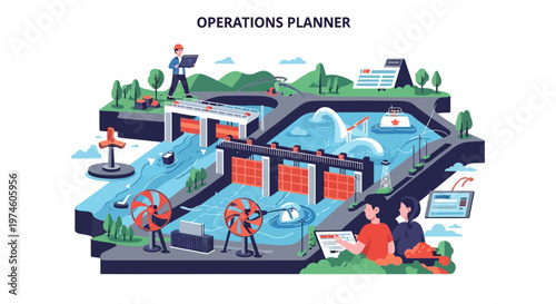 Operations Planner Illustrates Dam Management and Water Resource Control.