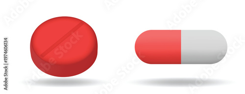 3d medicine pill and capsule pharmaceutical vector illustration