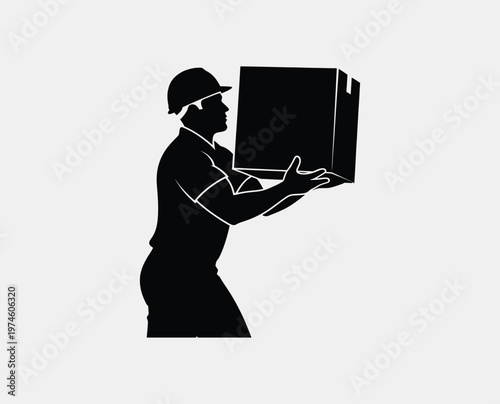 A black silhouette of a person hiking with a heavy backpack walking across a plain surface path.