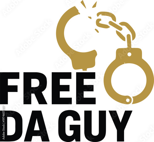 Liberation and Defiance: A striking graphic portrays a symbolic representation of freedom, with broken restraints and bold typography conveying a powerful message.