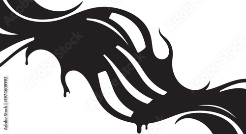 Abstract Black and White Graffiti Art Design Element Isolated