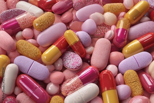 Colorful Pharmaceutical Pills on White Surface