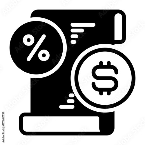 Tax icon, glyph icon style