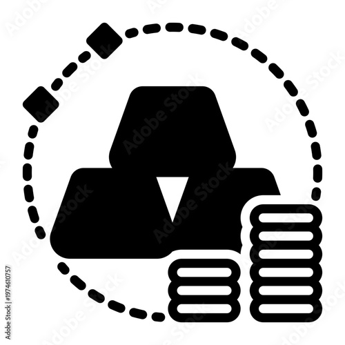 gold icon, glyph icon style