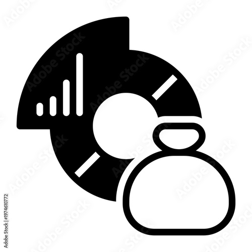 Finance icon, glyph icon style