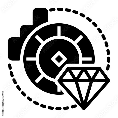 Net worth icon, glyph icon style