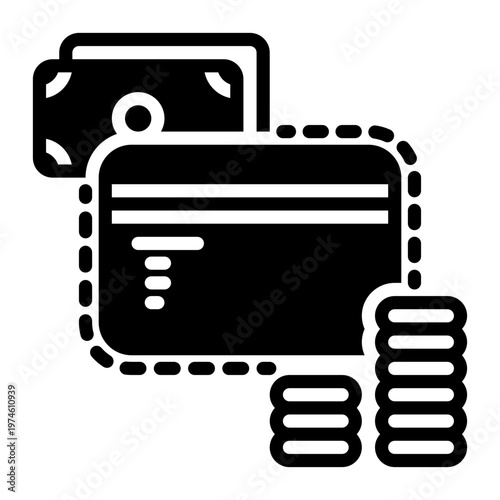 Debit icon, glyph icon style