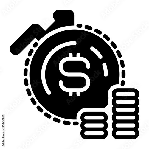 Dollar icon, glyph icon style