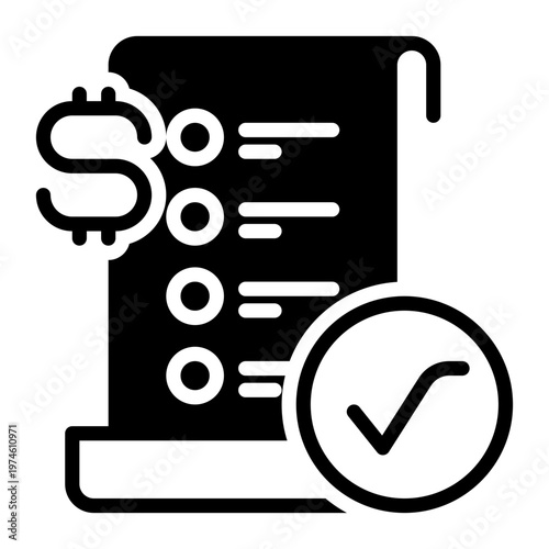 Receipt icon, glyph icon style