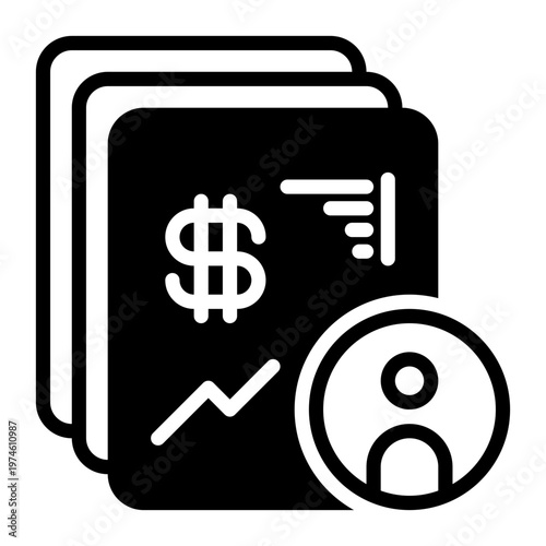 Investor icon, glyph icon style