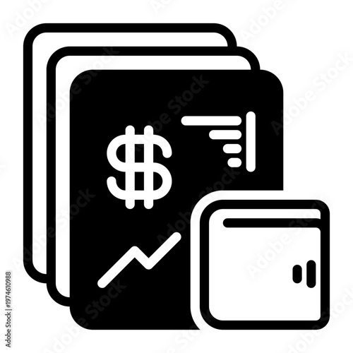 Savings icon, glyph icon style