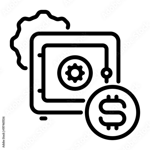 saving icon, line icon style