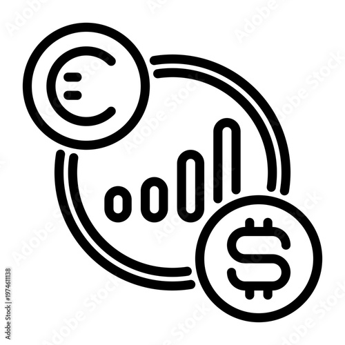 Currency icon, line icon style