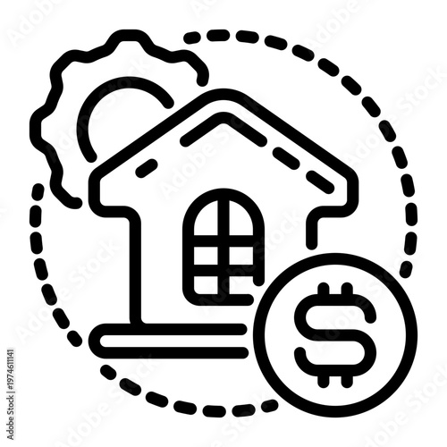 Real Estate icon, line icon style