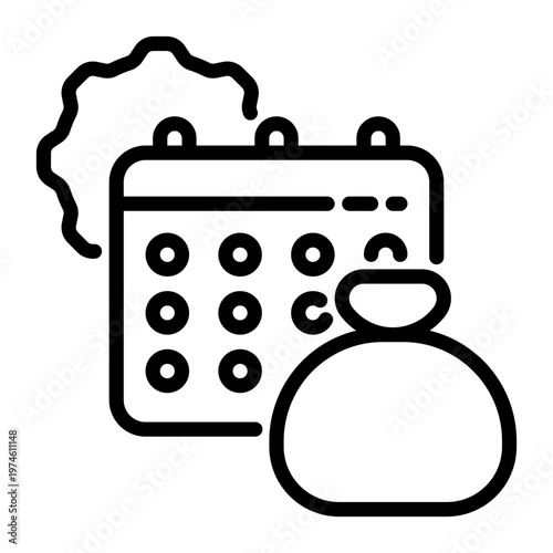 salary icon, line icon style