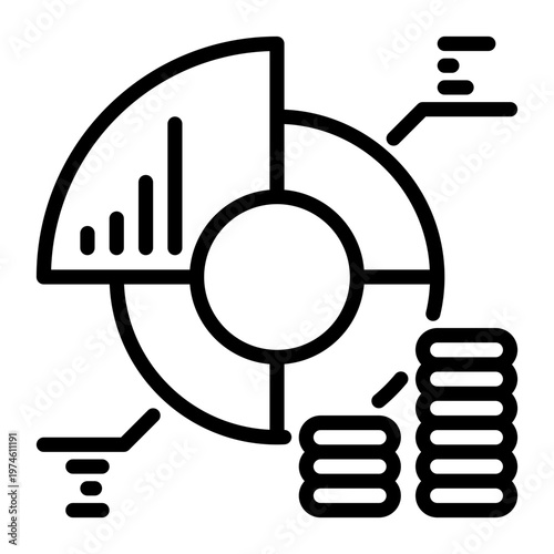 Budget icon, line icon style