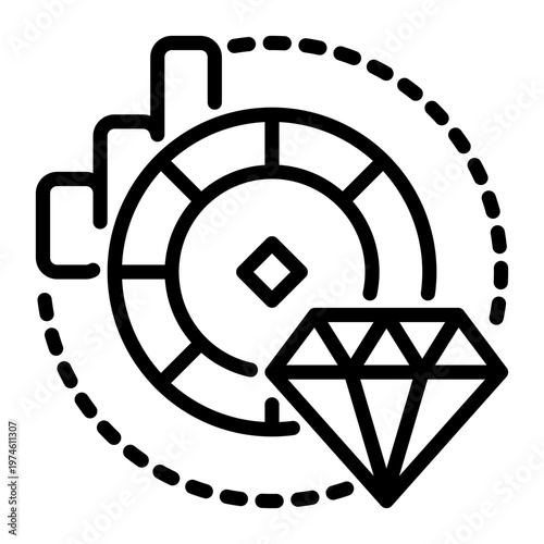 Net worth icon, line icon style