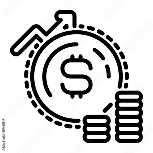 Dollar icon, line icon style