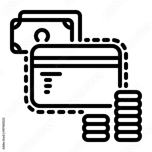 Debit icon, line icon style