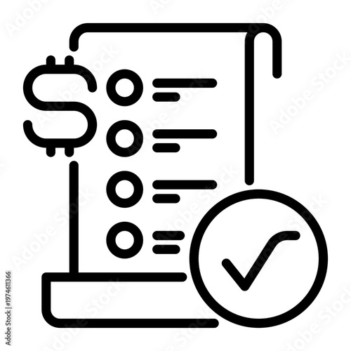 Receipt icon, line icon style