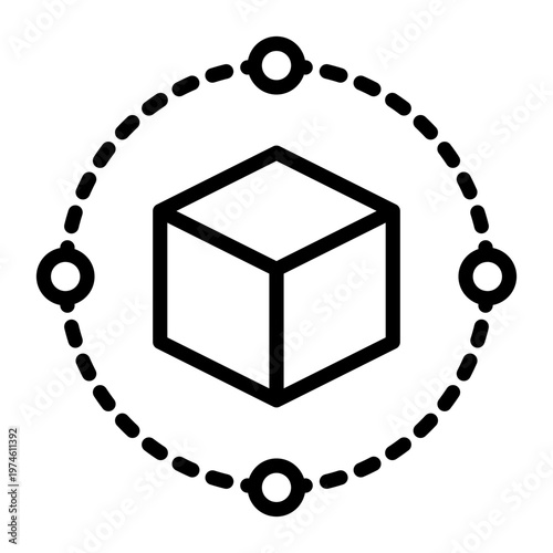 Blockchain icon, line icon style