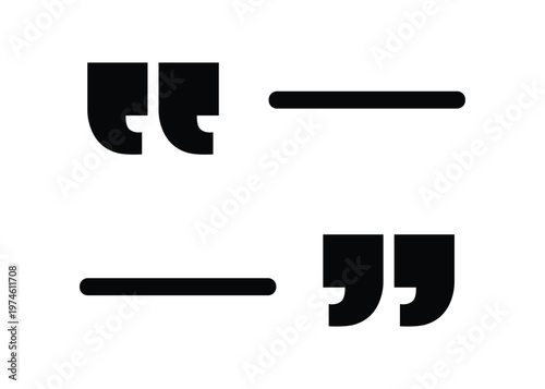 Style Quotation Mark Sign Background for Speech or Opinion Vector