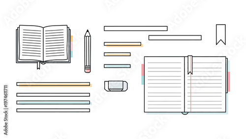 Organized Study Essentials: A collection of meticulously arranged study essentials. including notebook and pencil, the image encapsulates the essence of effective learning and organization. 