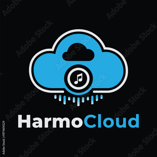 Cloud Music Concept: An innovative representation of cloud computing and music, illustrating the seamless integration of digital storage and audio entertainment.