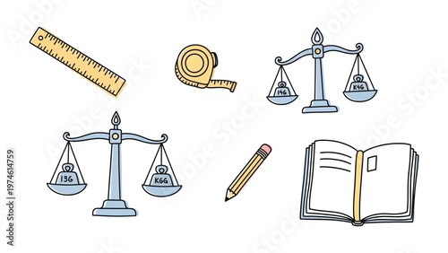 Tools of Knowledge: A collection of educational and measurement tools, symbolizing the pursuit of knowledge and the quest for accuracy in learning.  