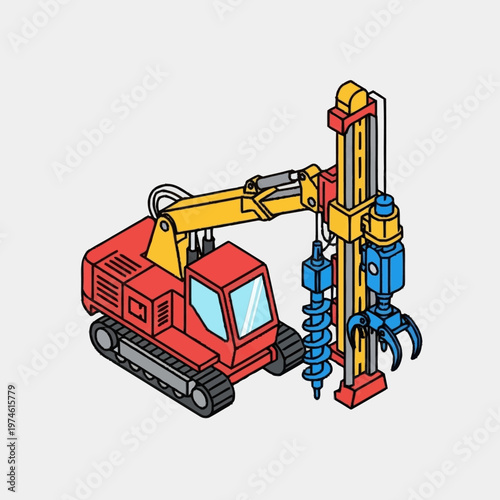 vector illustration of a crane