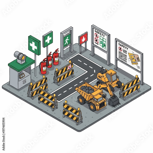 isometric view of a modern city