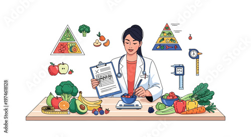 Nutritionist Doctor Explaining Healthy Diet Plan.