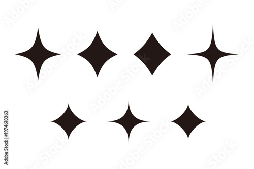 キラキラ星アイコンセット　　黒