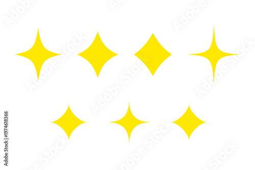 キラキラ星アイコンセット　黄色