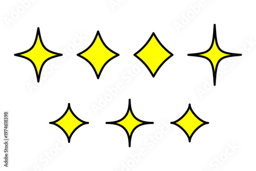キラキラ星アイコンセット　黄色