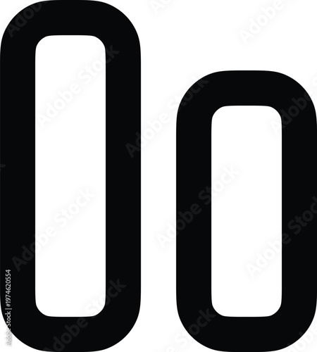 Two stylized zeroes with varying thickness and proportions in a bold font style