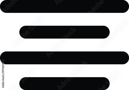 Modern three-bar hamburger menu icon for user interface navigation