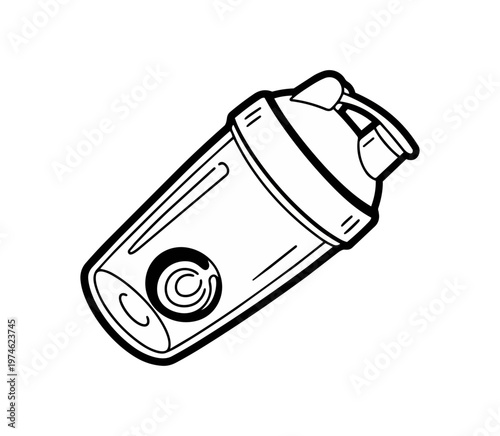 Protein shaker bottle illustration on black background