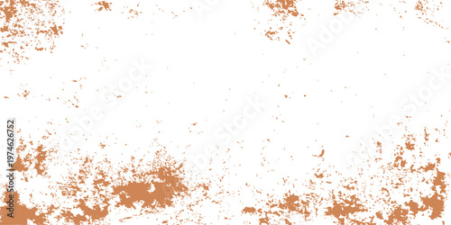Abstract grunge wall texture background with a brown rusty metal pattern and an old paint splash design on a dirty stone surface