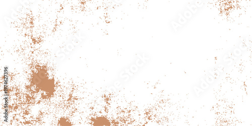 Vintage aged brown paper texture with a grungy stone wall pattern and antique rough paint frame creates a blank retro film backdrop for art design