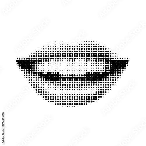 retro halftone vector abstract female lips