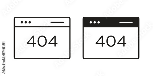 404 Error icon design vector. Flat and line vector Icon Design
