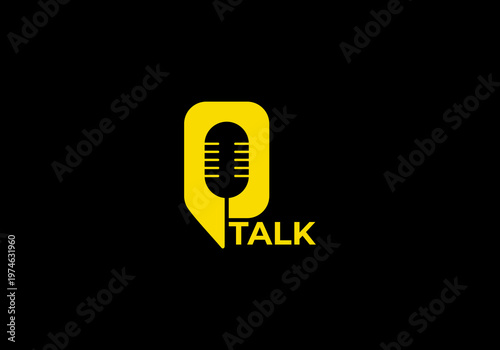 podcast logo vector talk symbol template