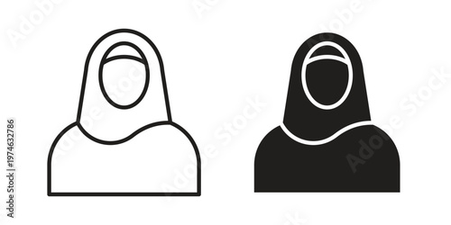 Arab woman icon design vector. Flat and line vector Icon Design