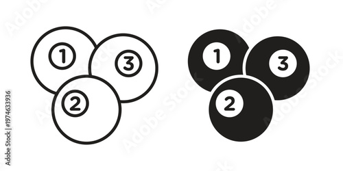 Billiard ball icon design vector. Flat and line vector Icon Design