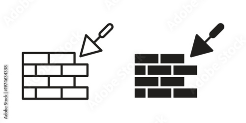 Brickwork icon design vector. Flat and line vector Icon Design